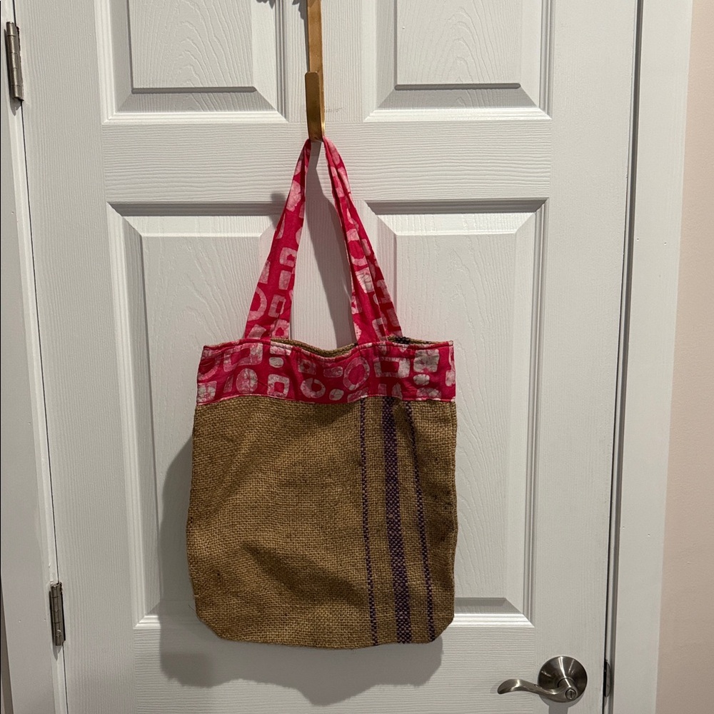 Stylish Pink and Tan Tote Bag